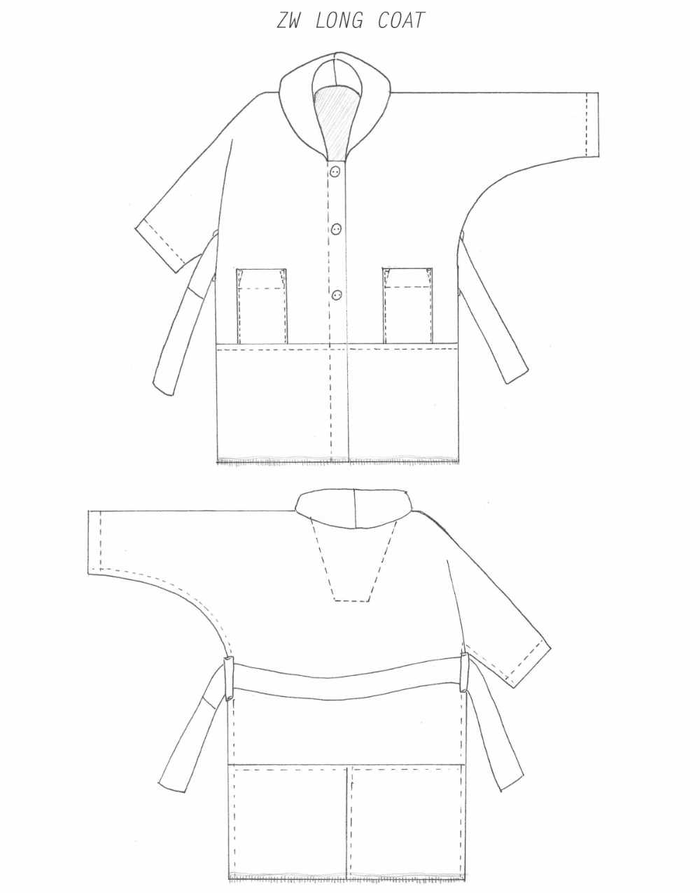 Unisex Coat Zero Waste Sewing Pattern PDF Immediate Download, Birgitta ...