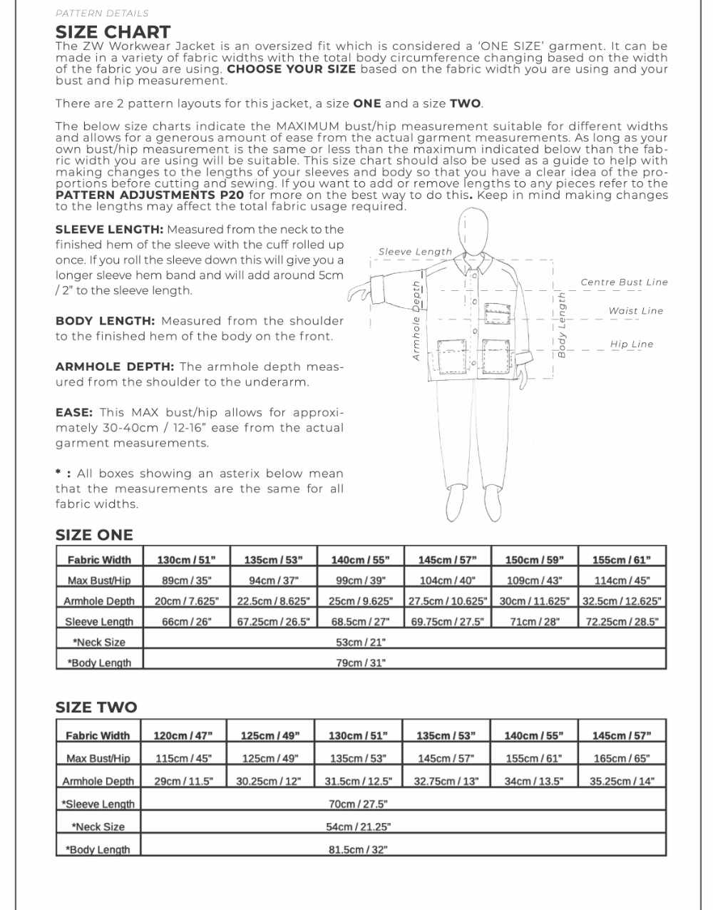 Unisex Workwear Jacket Zero Waste Sewing Pattern PDF Immediate