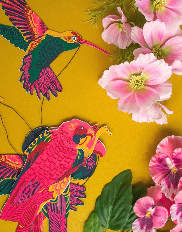 East End Press Christmas Decoration Tropical Bird Paper Garland, East End Press 14388