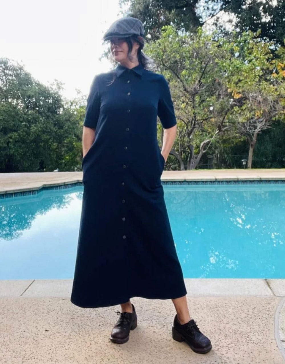 Black a line shirt dress on sale