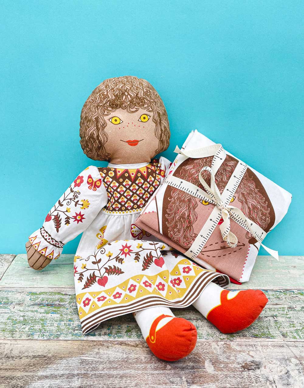 1970s Original Clothkits® Rag Doll Sewing Kit, Kitty Brown