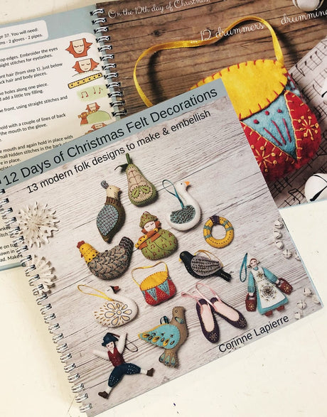 Corinne Lapierre Books 12 Days of Christmas Embroidered Felt Decorations Book by Corinne Lapierre 0608603782851 608603782851