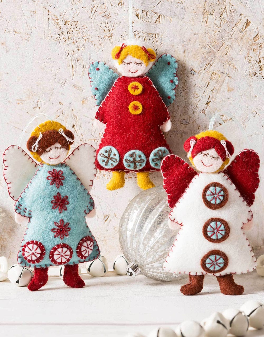 Scandinavian Angels Christmas Embroidered Felt Craft Kit by