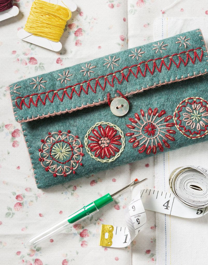 Sewing Pouch Embroidered Felt Craft Kit by Corinne Lapierre Clothkits