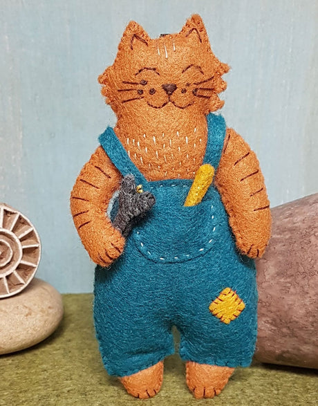 Corinne Lapierre Felt Craft Mr. Cat Mechanic Embroidered Felt Craft Kit by Corinne Lapierre 0608603783124 608603783124