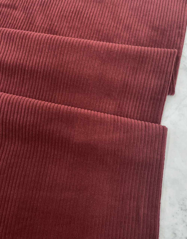 Not Specified Corduroy Red / Plain Dark Rose Jumbo Cotton Corduroy 4.5 Wale Fabric 15823