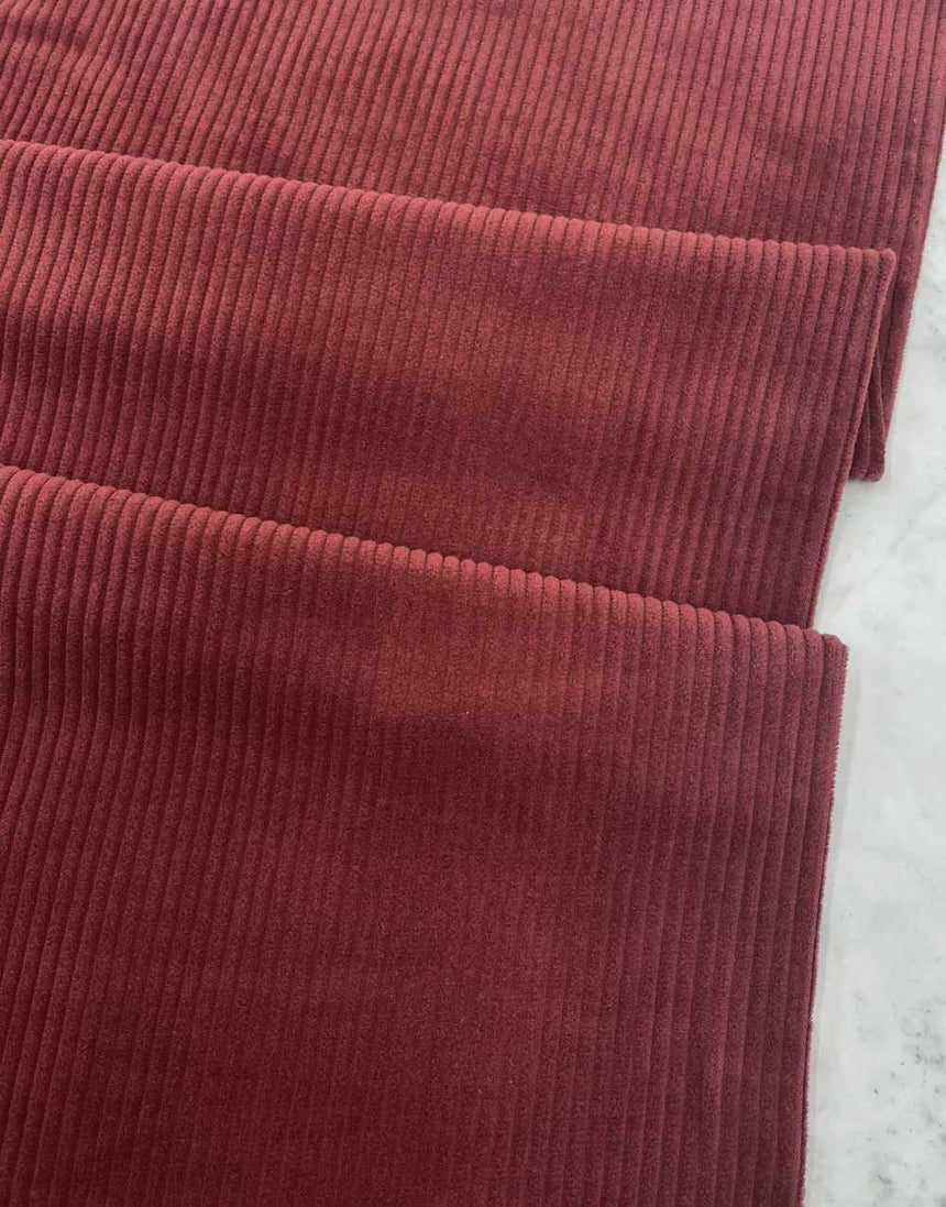 Not Specified Corduroy Red / Plain Dark Rose Jumbo Cotton Corduroy 4.5 Wale Fabric 15823