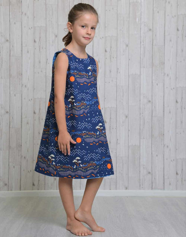 Reversible Girl's A-Line Dress Sewing Pattern, Emporia Patterns Clothkits Reversible Girl's A-Line Dress Sewing Pattern, Emporia Patterns Clothkits