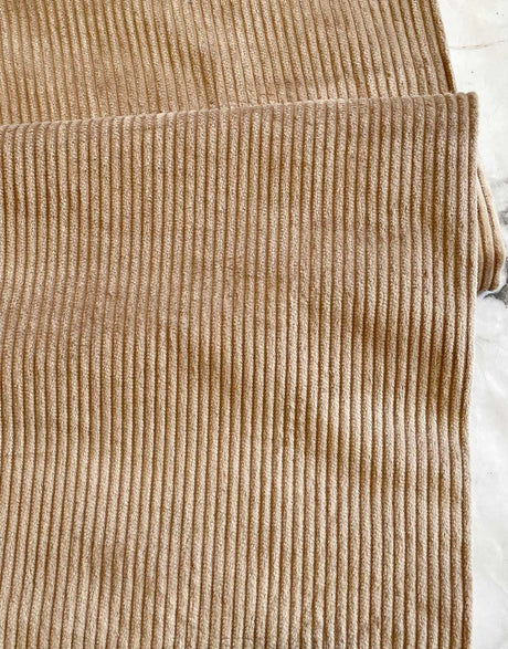 Not specified Corduroy Brown / Plain Camel 4.5 Wale Jumbo Cotton Corduroy Fabric 12265