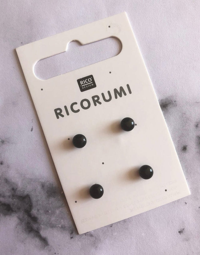 Rico Knitting Needles & Accessories Ricorumi Black Button Eyes 5mm 405127146404 405127146404