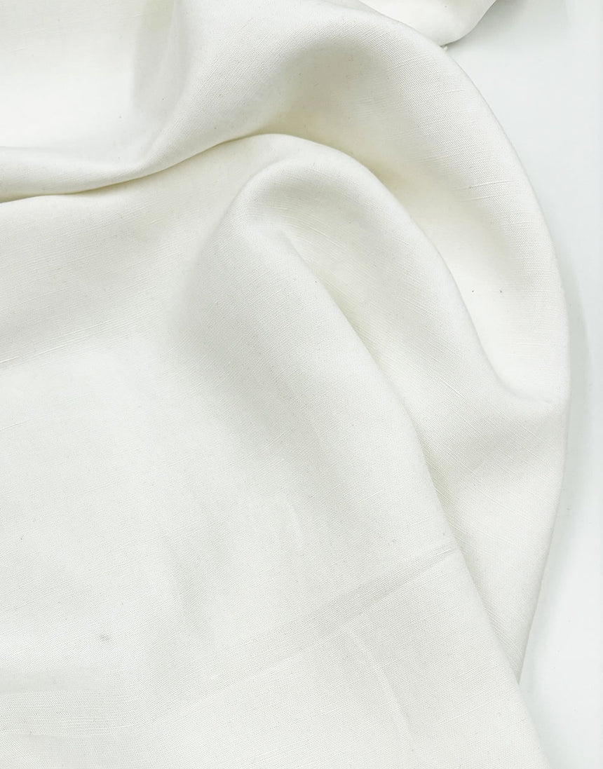 Creamy White Sanded TENCEL™ Lyocell & Linen Fabric