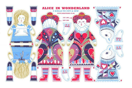 Sarah Young Sewing Kits Alice in Wonderland Tea Towel / Cut & Sew Kit by Sarah Young 11210