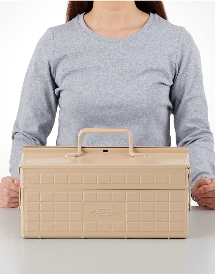 Toyo Steel Sewing Storage Silver TOYO Cantilever Toolbox ST-350 12421